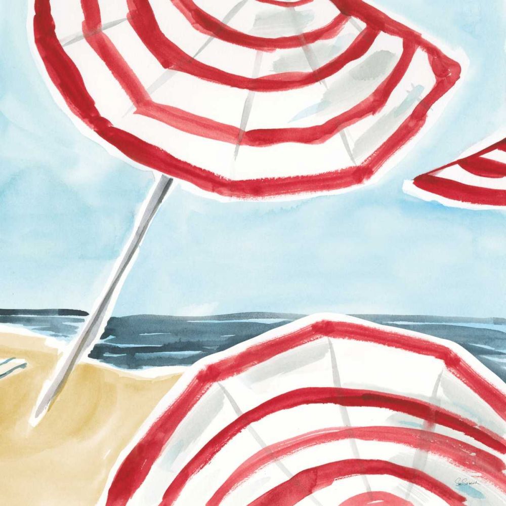 Stripes on the Beach II art print by Sue Schlabach for $57.95 CAD