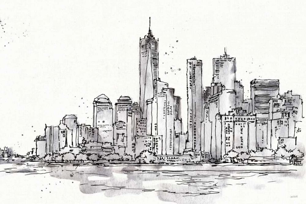 Skyline Sketches I No Words Flowers art print by Anne Tavoletti for $57.95 CAD