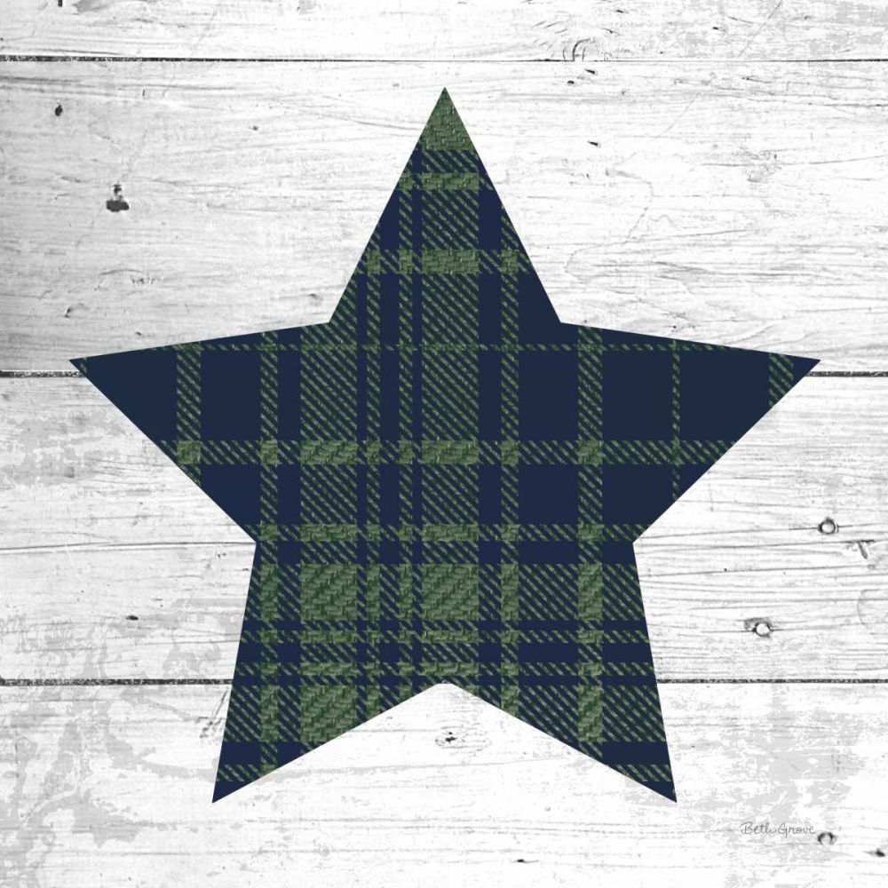 Nordic Holiday XII Plaid Navy Green art print by Beth Grove for $57.95 CAD