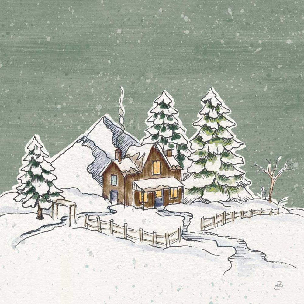 Holiday Toile Cabin Neutral Crop art print by Daphne Brissonnet for $57.95 CAD
