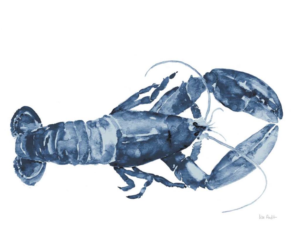 Beach House Kitchen Blue Lobster White art print by Lisa Audit for $57.95 CAD