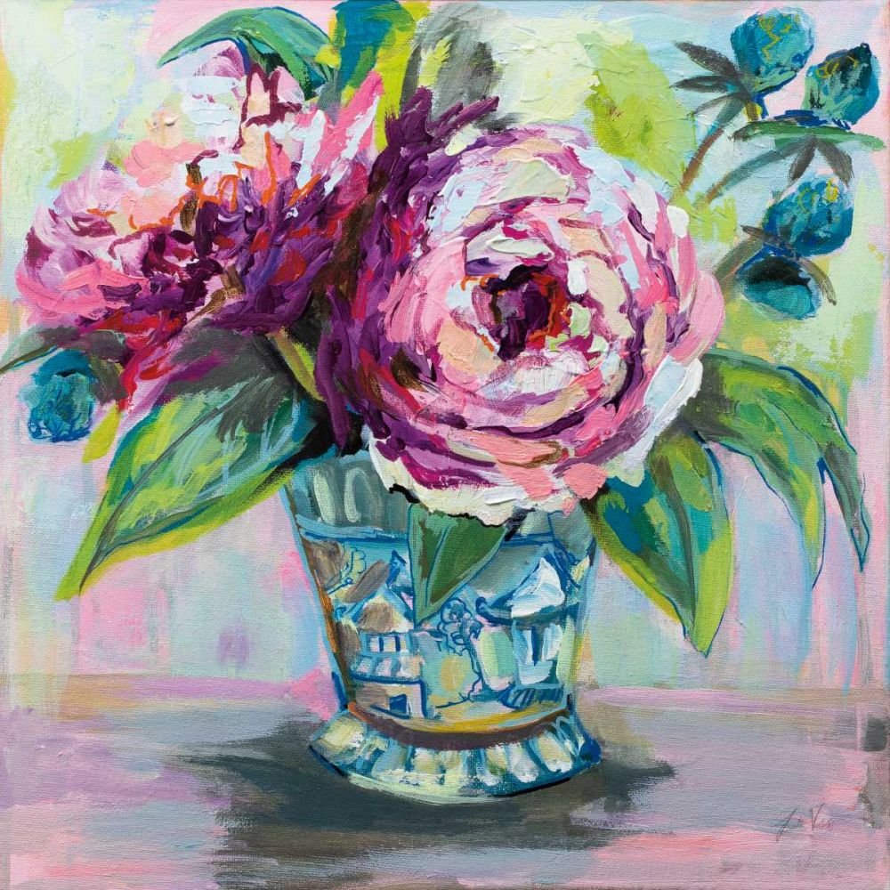 Pink Peonies I art print by Jeanette Vertentes for $57.95 CAD