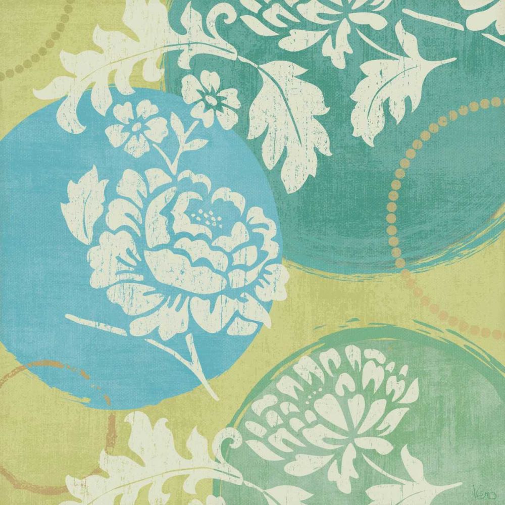 Floral Decal Turquoise I art print by Veronique Charron for $57.95 CAD