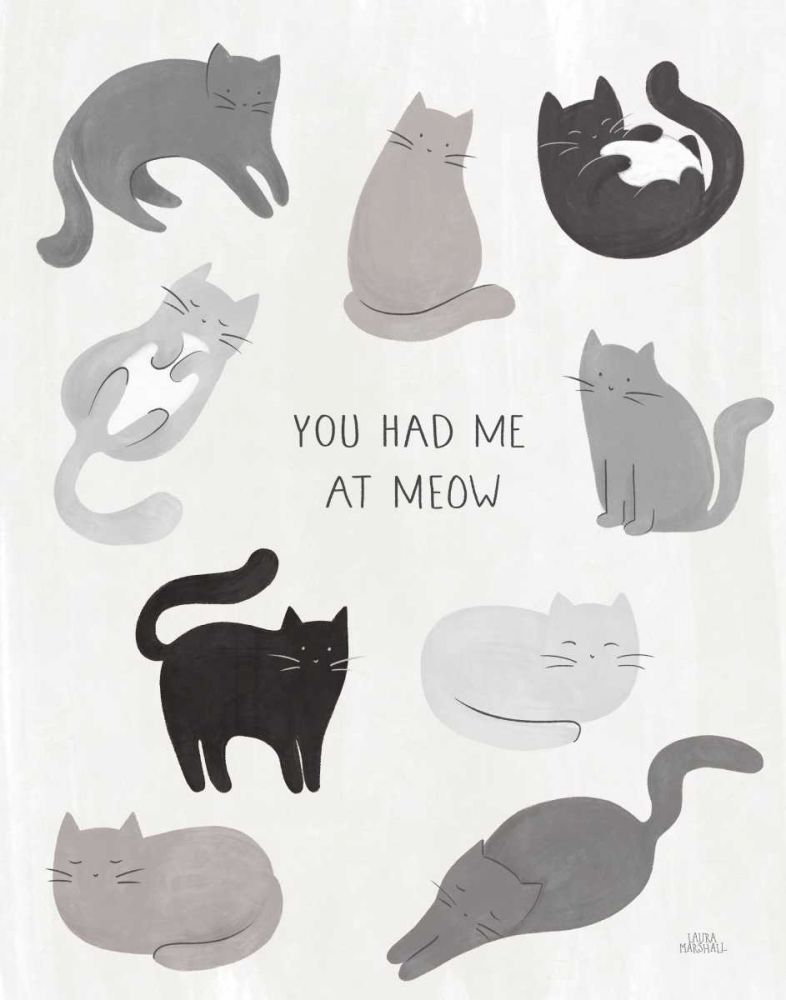 You Had Me at Meow art print by Laura Marshall for $57.95 CAD