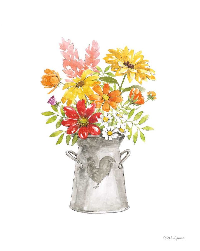 Farmhouse Floral VI White art print by Beth Grove for $57.95 CAD