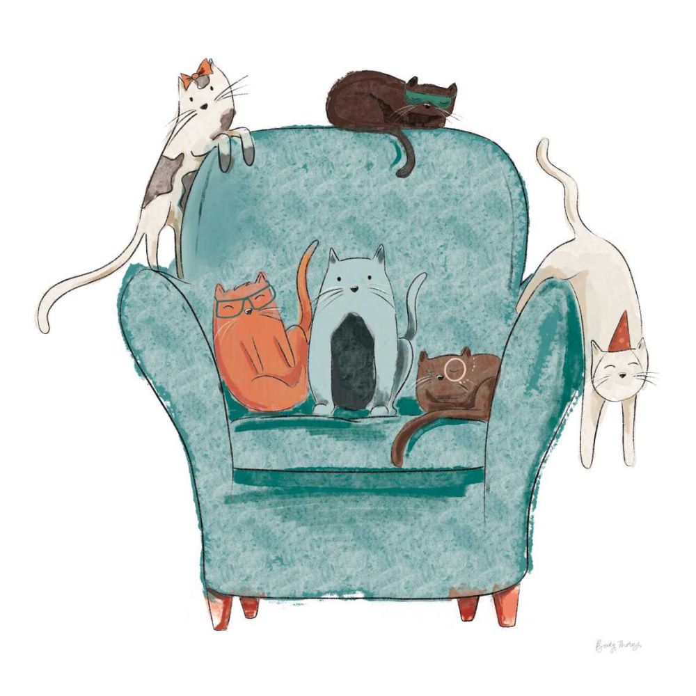 Playful Pets Cats I art print by Becky Thorns for $57.95 CAD