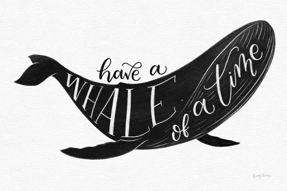 Whale of a Time BW art print by Becky Thorns for $57.95 CAD