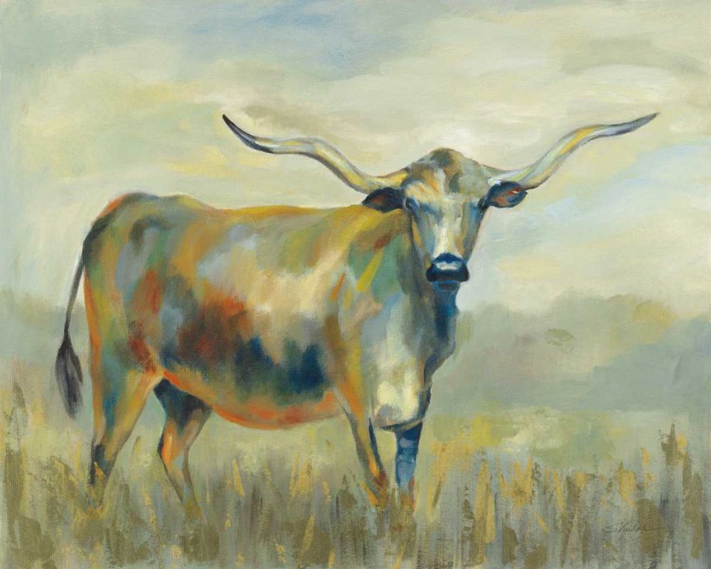 Colorful Longhorn Cow art print by Silvia Vassileva for $57.95 CAD