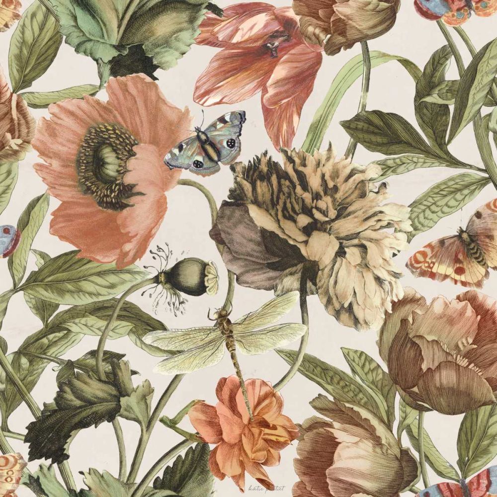 Antiquarian Blooms Pattern IA art print by Katie Pertiet for $57.95 CAD