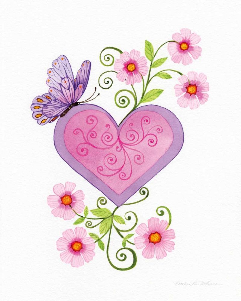 Hearts and Flowers IV art print by Kathleen Parr McKenna for $57.95 CAD