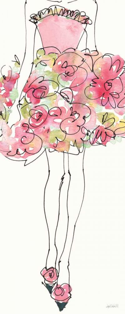 Floral Fashion Shoulders I Pink art print by Anne Tavoletti for $57.95 CAD
