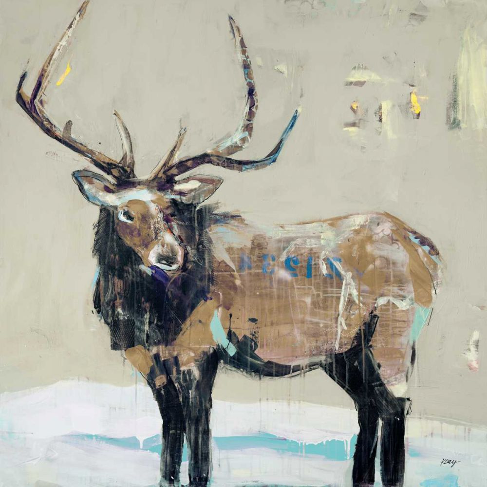 Winter Elk Neutral art print by Kellie Day for $57.95 CAD