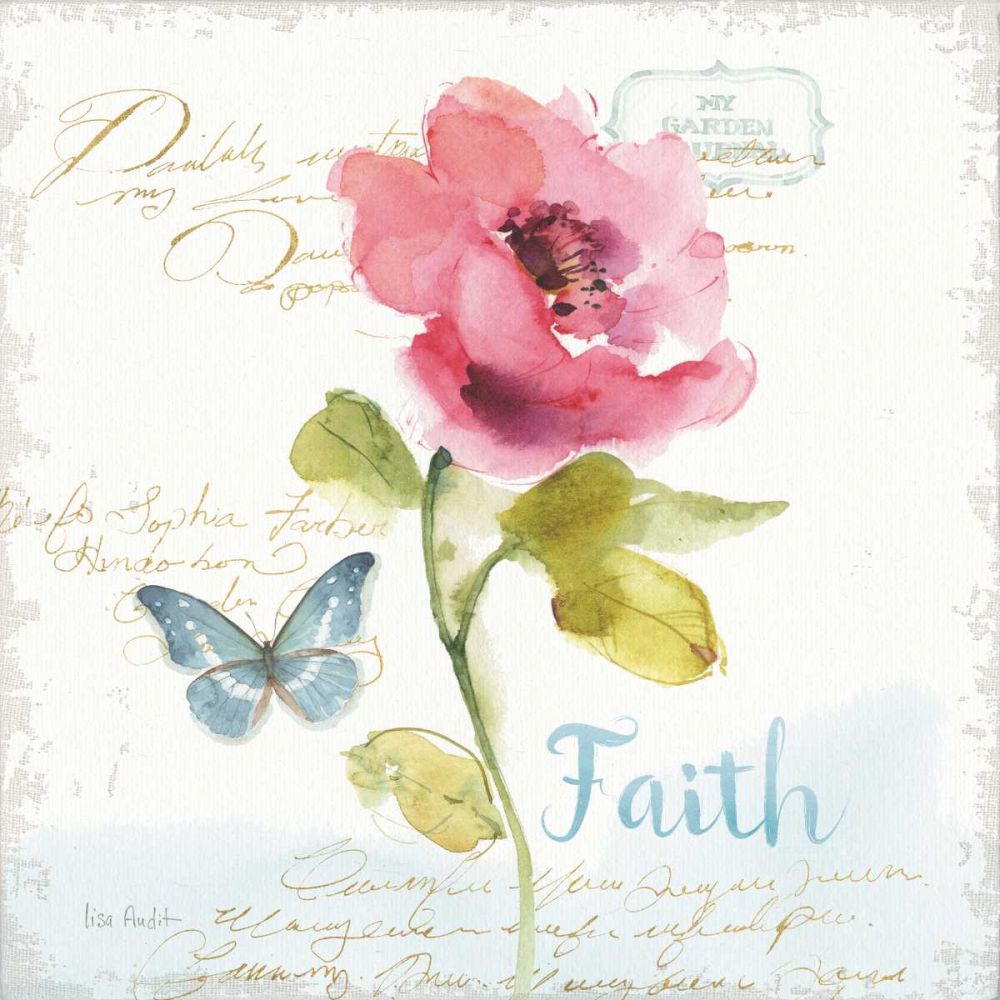 Rainbow Seeds Floral VI Faith Sq art print by Lisa Audit for $57.95 CAD
