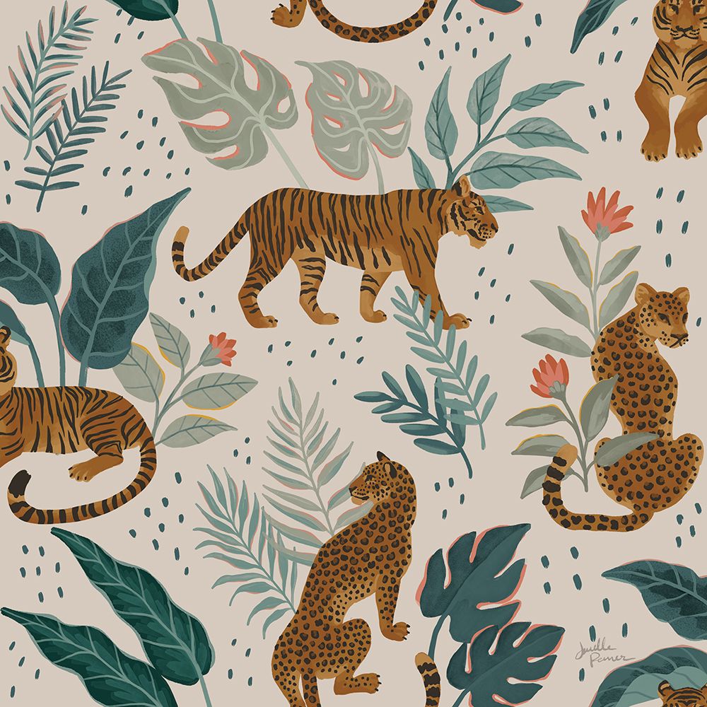 Big Cat Beauty Pattern IA art print by Janelle Penner for $57.95 CAD