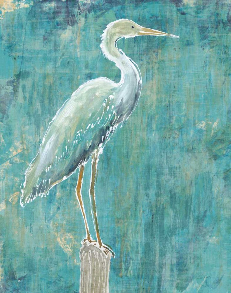 Coastal Egret I Dark art print by Sue Schlabach for $57.95 CAD