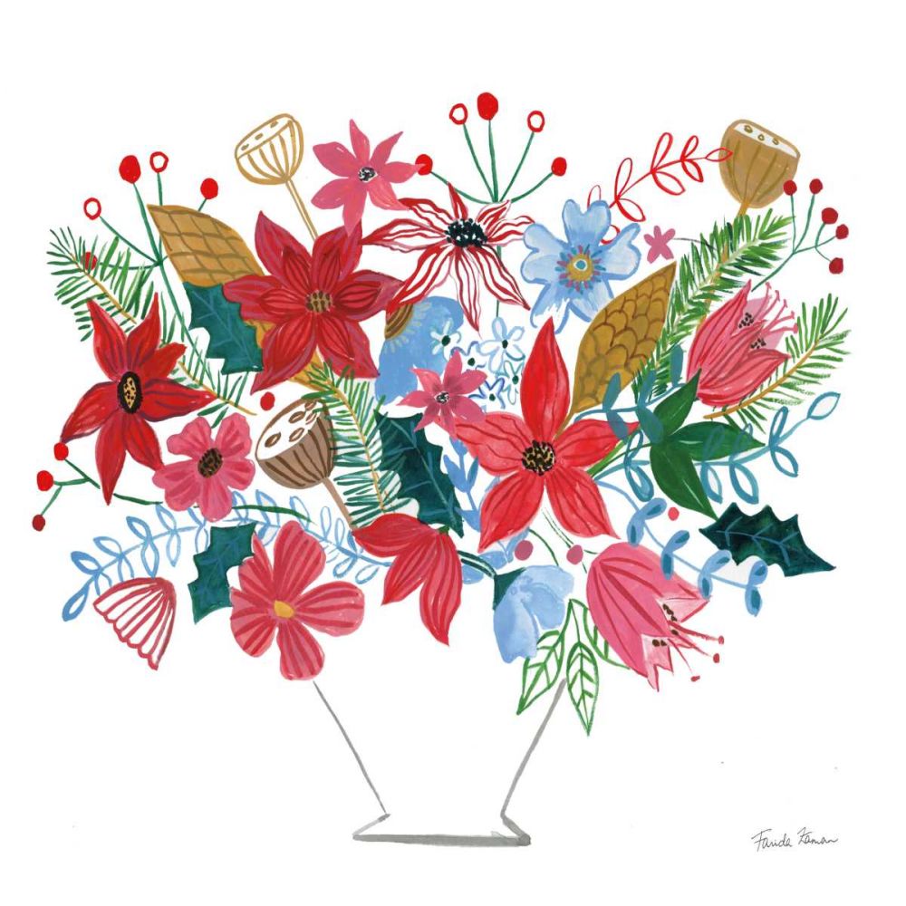 Holiday Bouquet I art print by Farida Zaman for $57.95 CAD