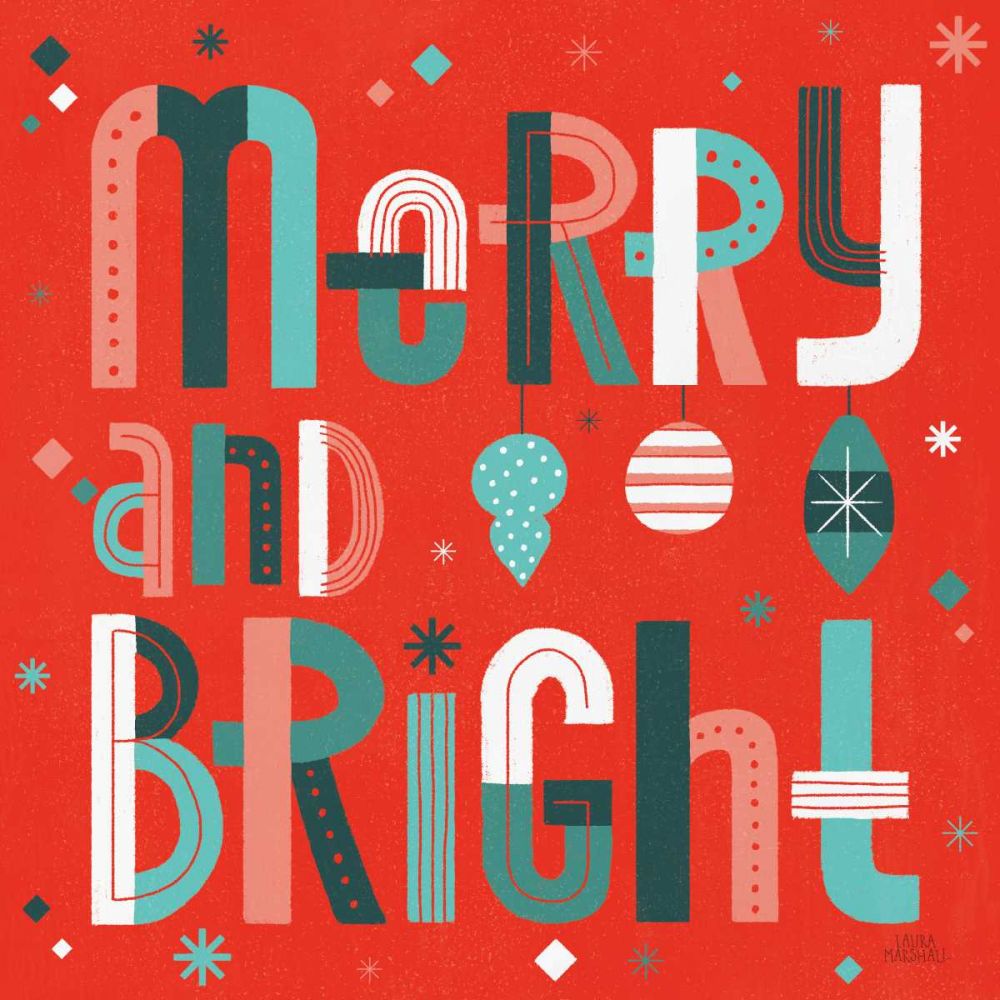 Retro Holiday IV Red art print by Laura Marshall for $57.95 CAD