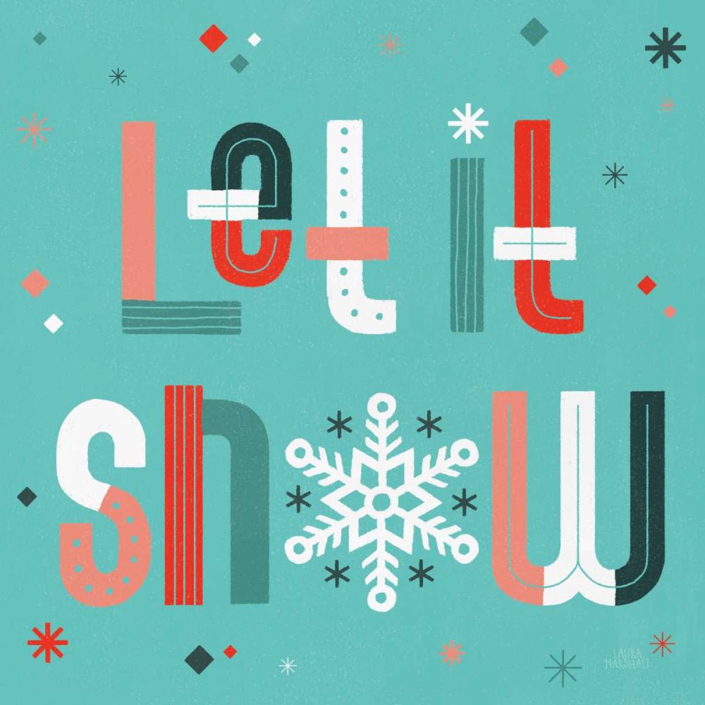 Retro Holiday VI Light Teal art print by Laura Marshall for $57.95 CAD