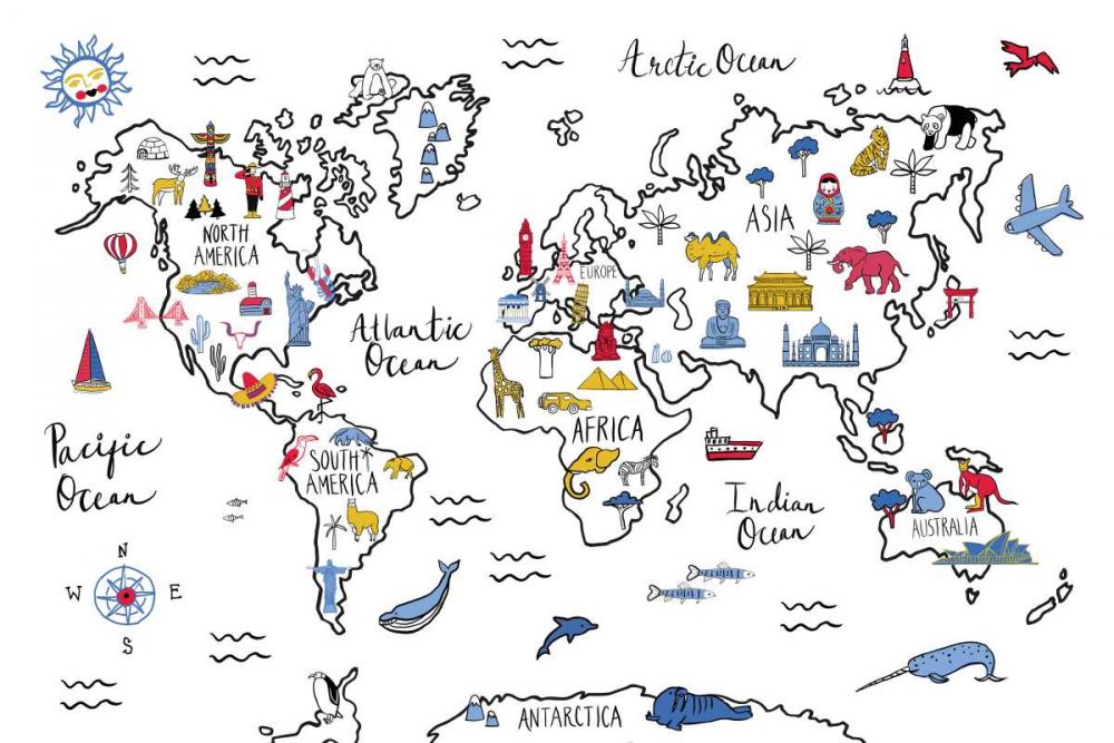 World Map art print by Farida Zaman for $57.95 CAD