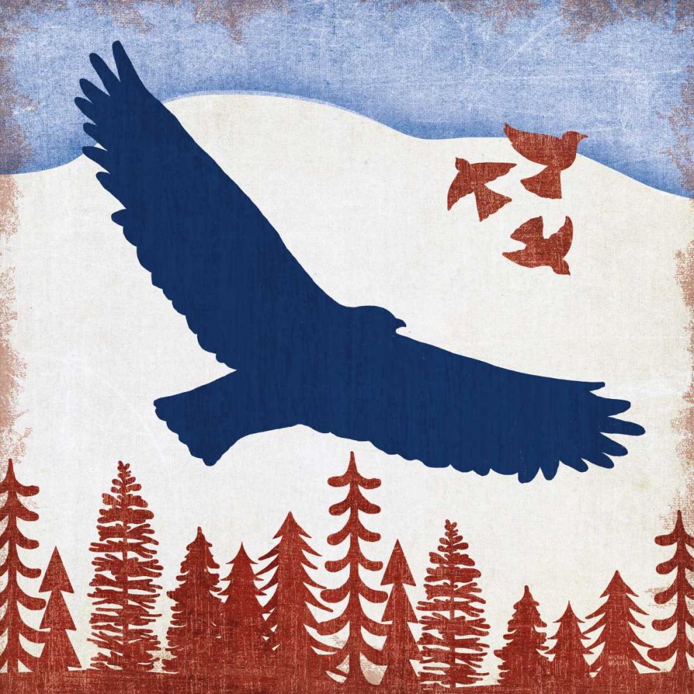 Patriotic Woodland Eagle art print by Michael Mullan for $57.95 CAD