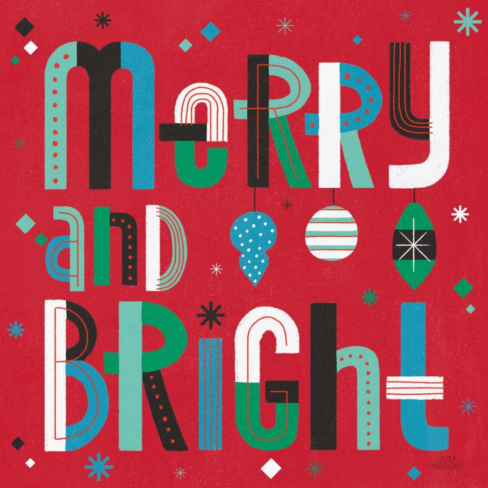 Retro Holiday IV Bright art print by Laura Marshall for $57.95 CAD