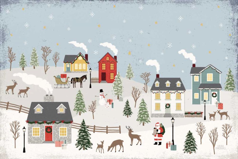 Christmas Village II Day art print by Laura Marshall for $57.95 CAD