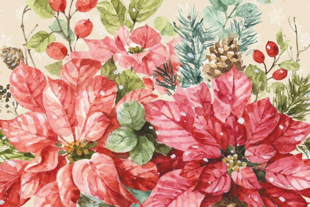 Our Christmas Story Poinsettias art print by Lisa Audit for $57.95 CAD