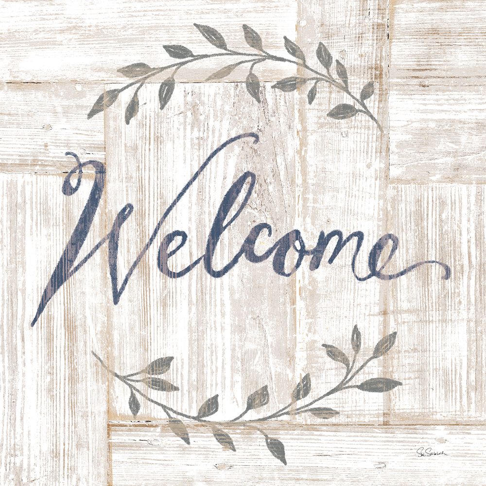 Woodgrain Welcome art print by Sue Schlabach for $57.95 CAD
