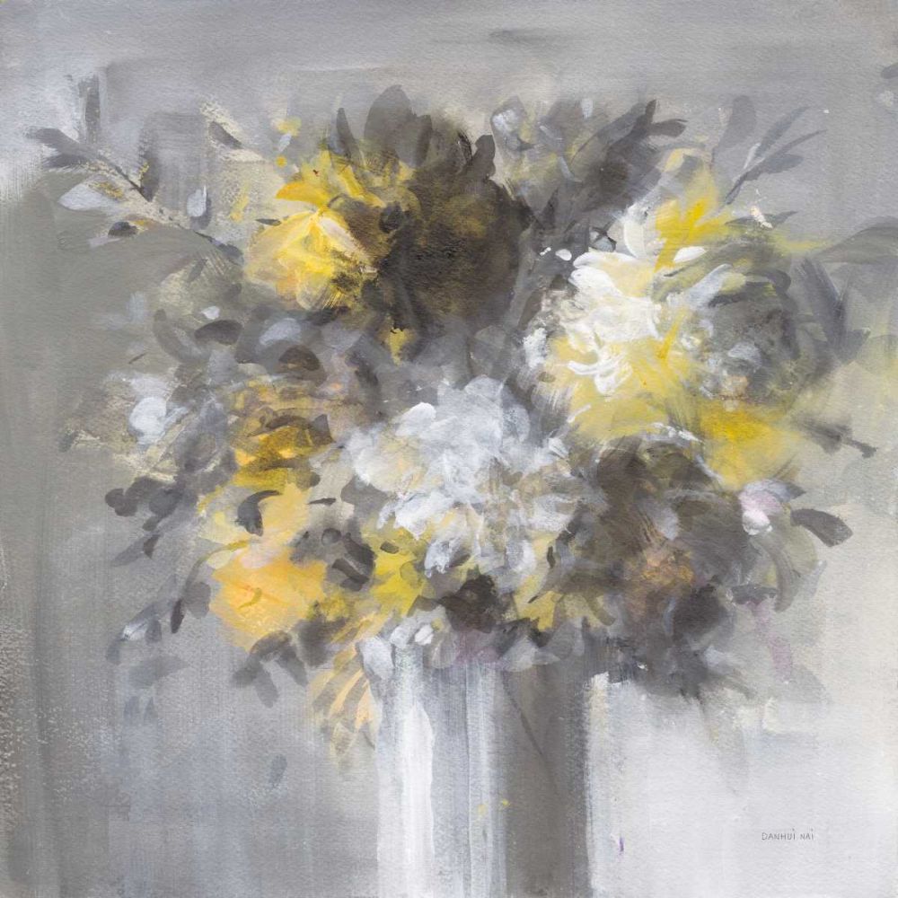 Weekend Bouquet Yellow Gray art print by Danhui Nai for $57.95 CAD