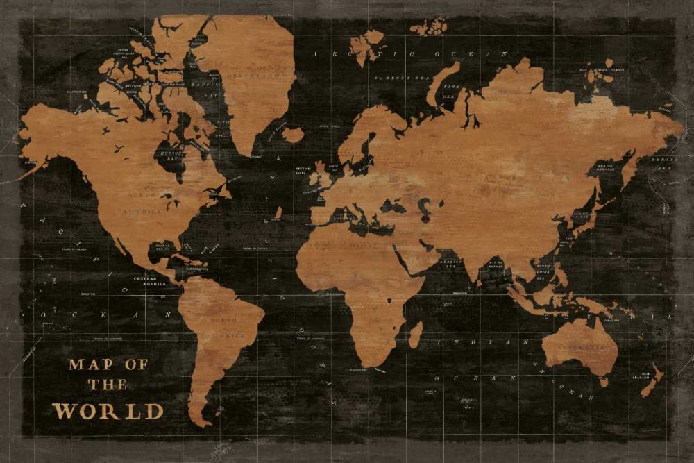 World Map Industrial art print by Sue Schlabach for $57.95 CAD