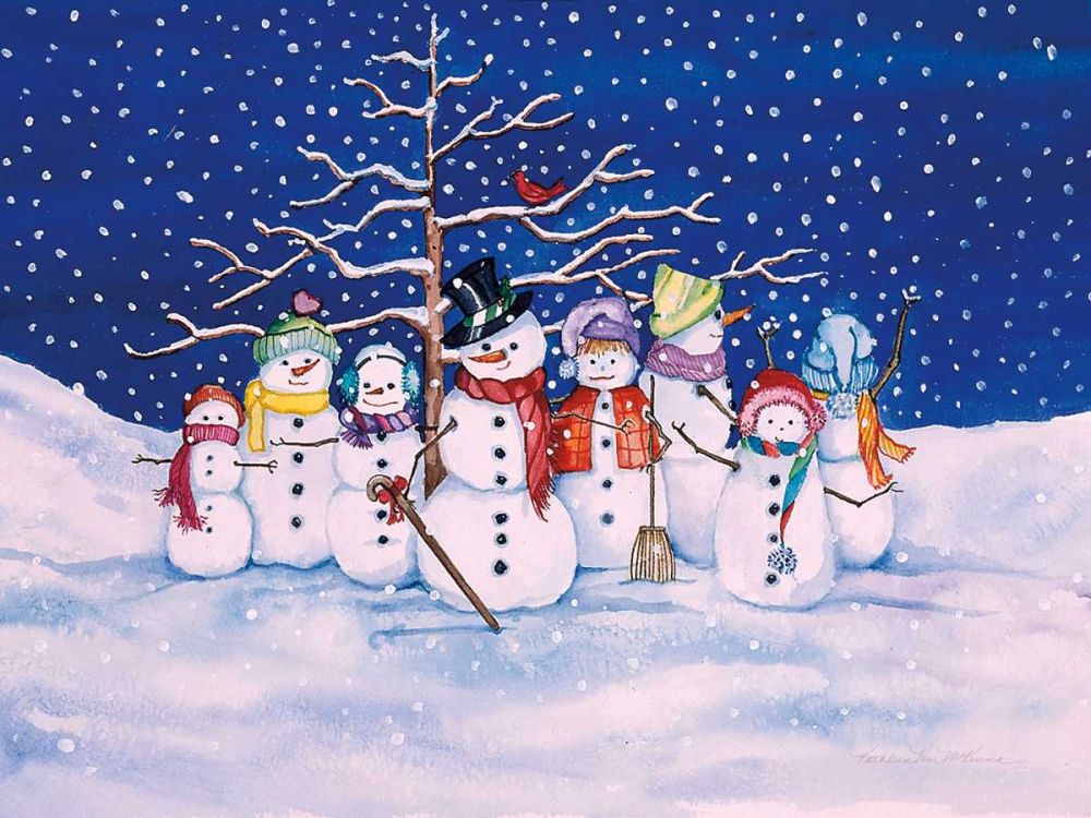 Snow Family art print by Kathleen Parr McKenna for $57.95 CAD