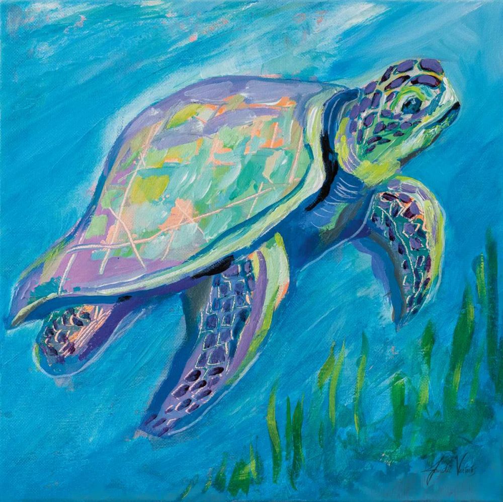 Sea Turtle Swim art print by Jeanette Vertentes for $57.95 CAD