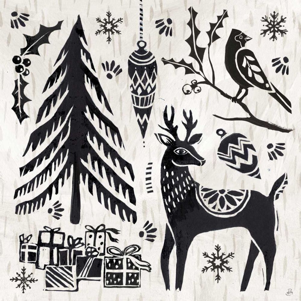 Woodcut Christmas V art print by Daphne Brissonnet for $57.95 CAD