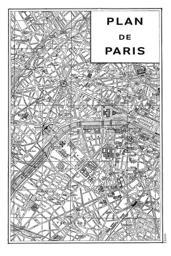 Inverted Paris Map art print by Sue Schlabach for $57.95 CAD