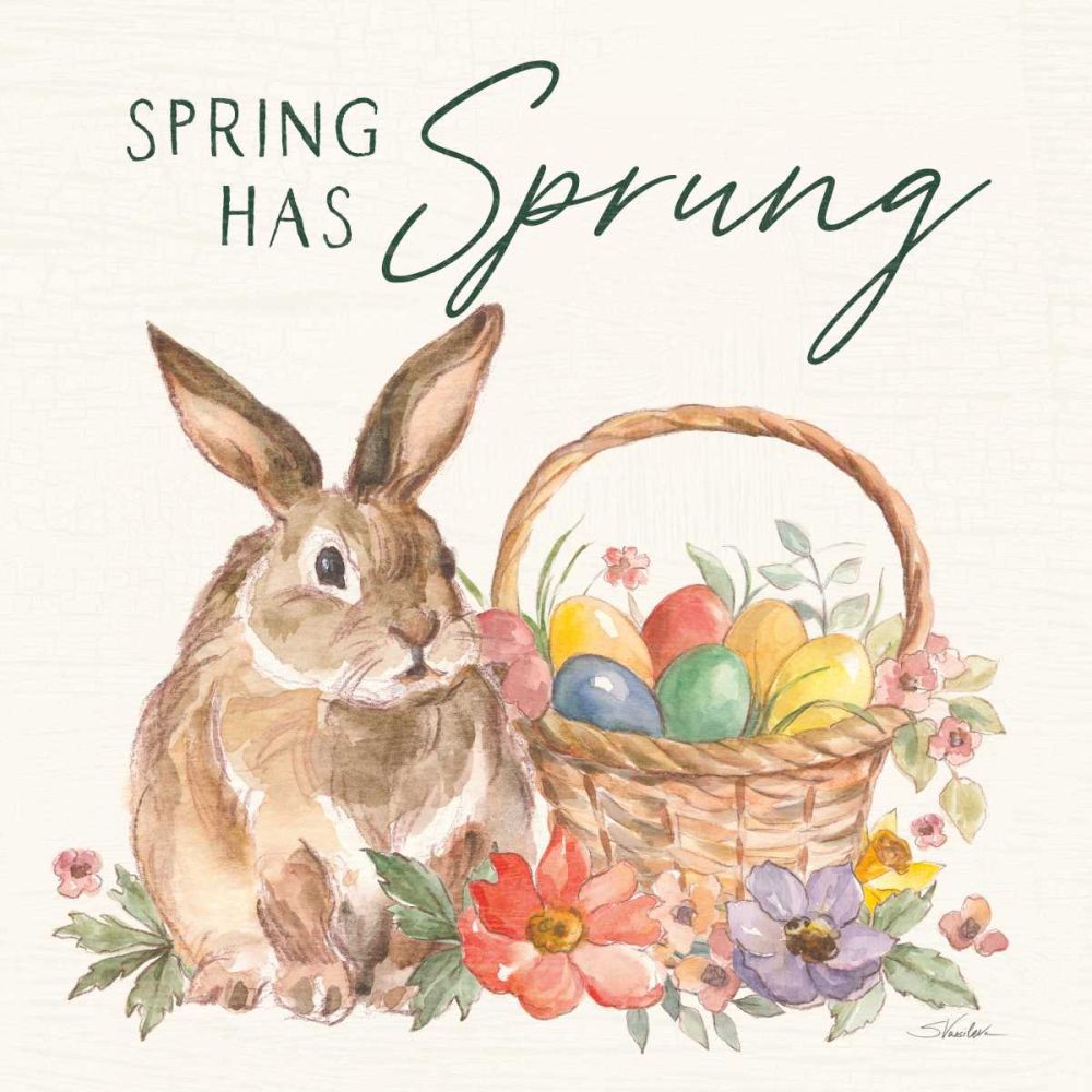 Happy Easter VI Spring Pineneedle Green art print by Silvia Vassileva for $57.95 CAD