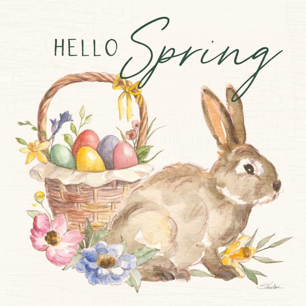 Happy Easter VII Hello Pineneedle Green art print by Silvia Vassileva for $57.95 CAD