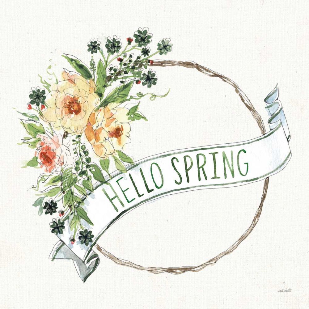 Hello Spring Wreath art print by Anne Tavoletti for $57.95 CAD