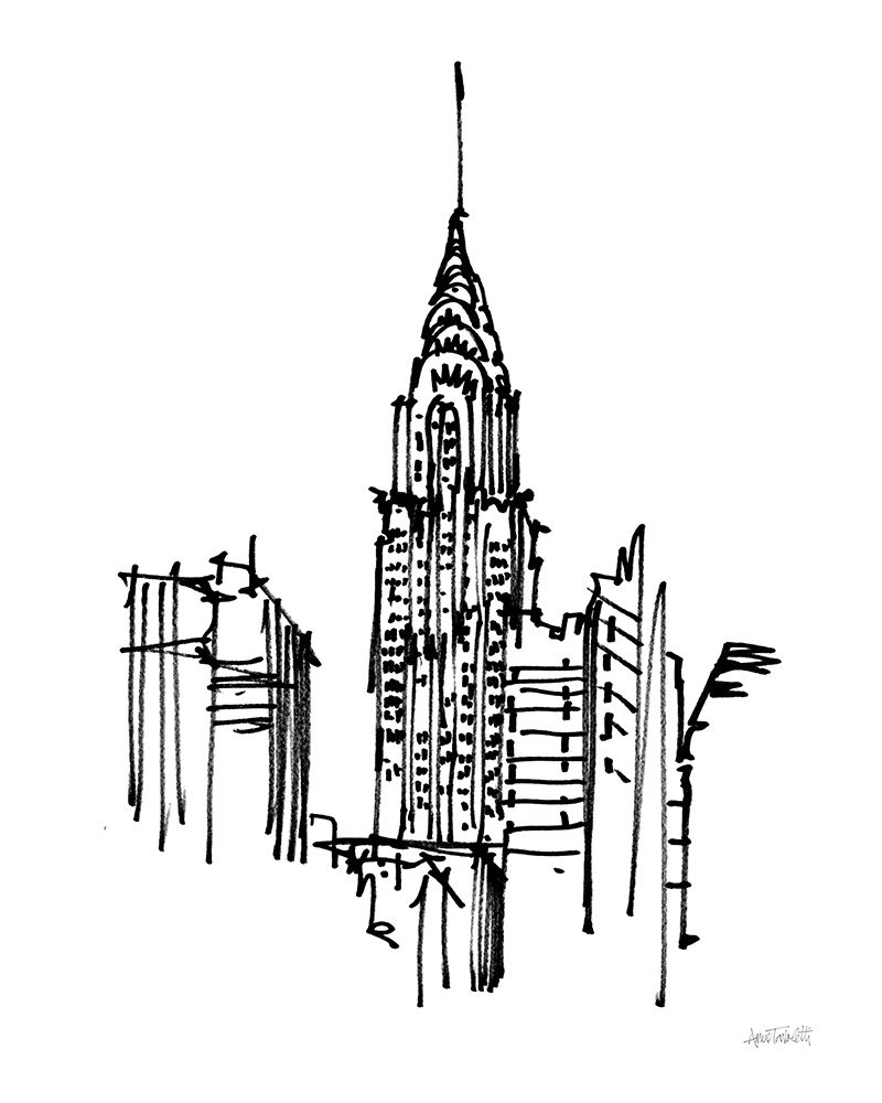 Chrysler Building Sketch art print by Anne Tavoletti for $57.95 CAD