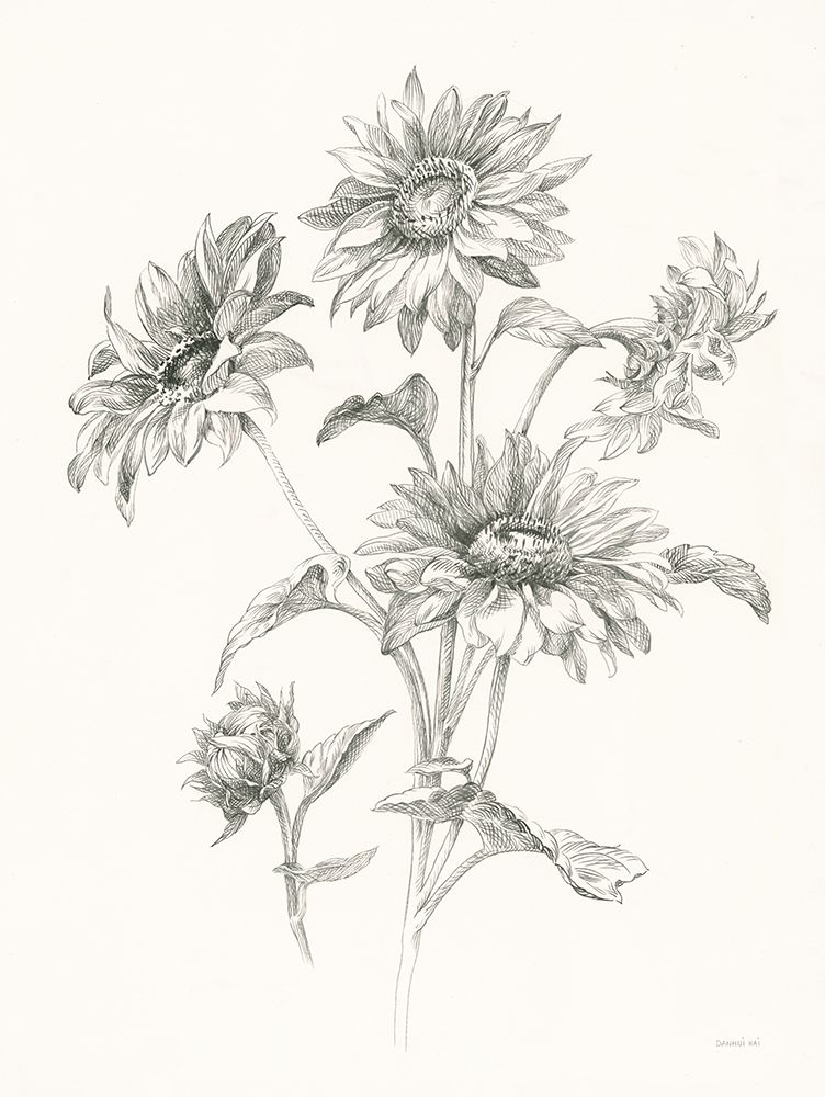 Farm Nostalgia Flowers I Dark Gray art print by Danhui Nai for $57.95 CAD