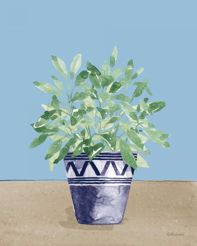 Herb Garden V White Navy art print by Beth Grove for $57.95 CAD