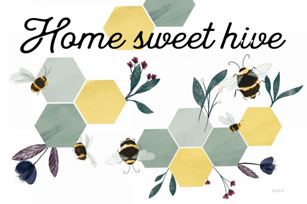 Bees Home Sweet Hive art print by Becky Thorns for $57.95 CAD