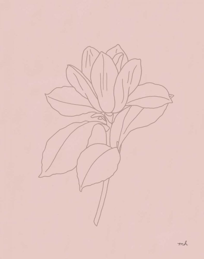 Magnolia Line Drawing Pink art print by Moira Hershey for $57.95 CAD