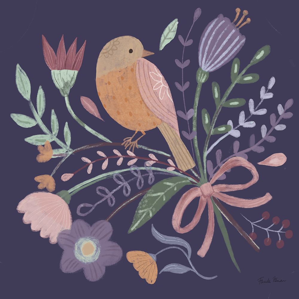 Royal Birds IV Purple art print by Farida Zaman for $57.95 CAD