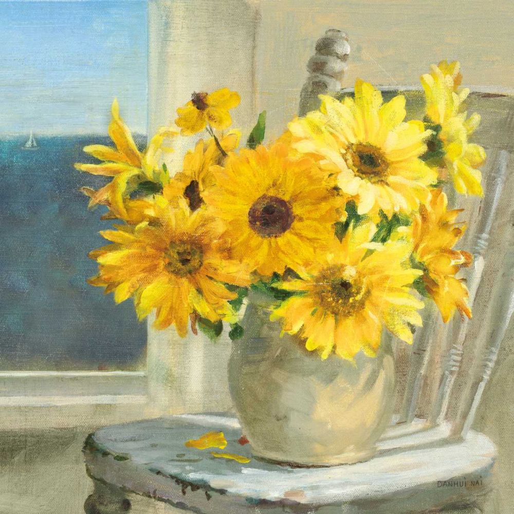 Sunflowers by the Sea Crop Light art print by Danhui Nai for $57.95 CAD