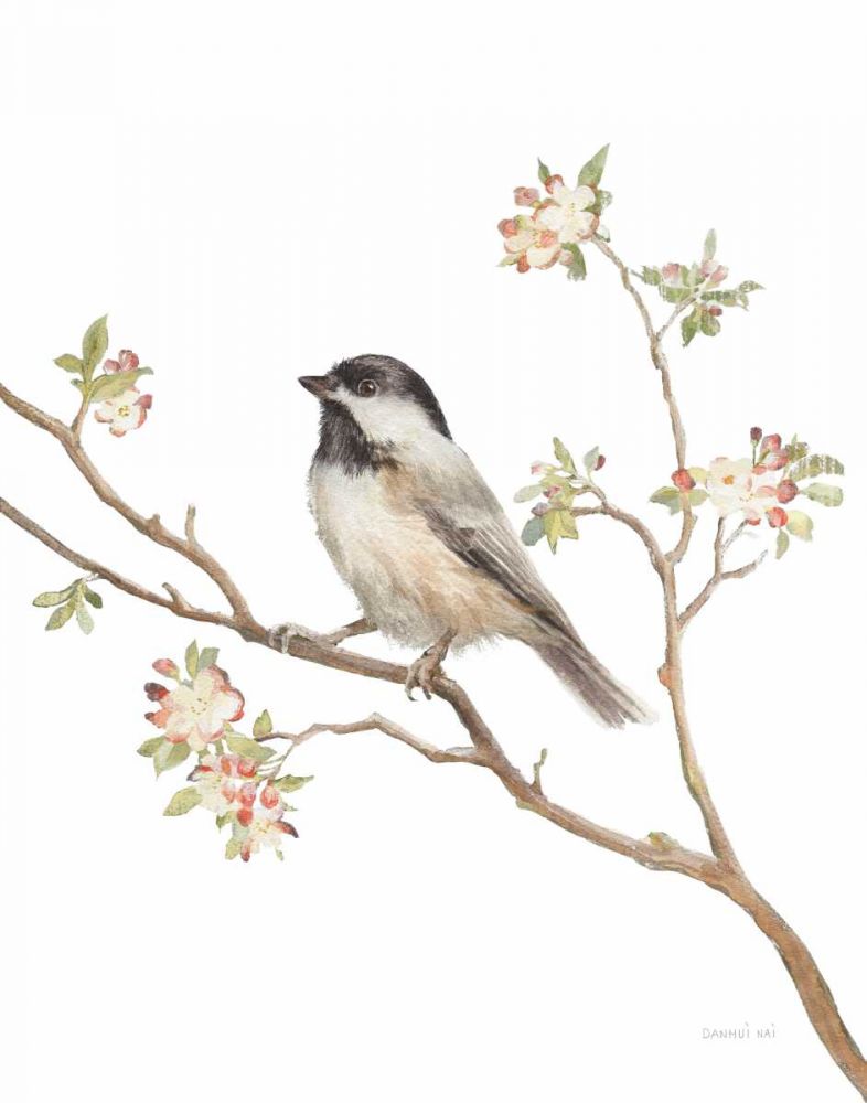 Black Capped Chickadee v2 on White art print by Danhui Nai for $57.95 CAD