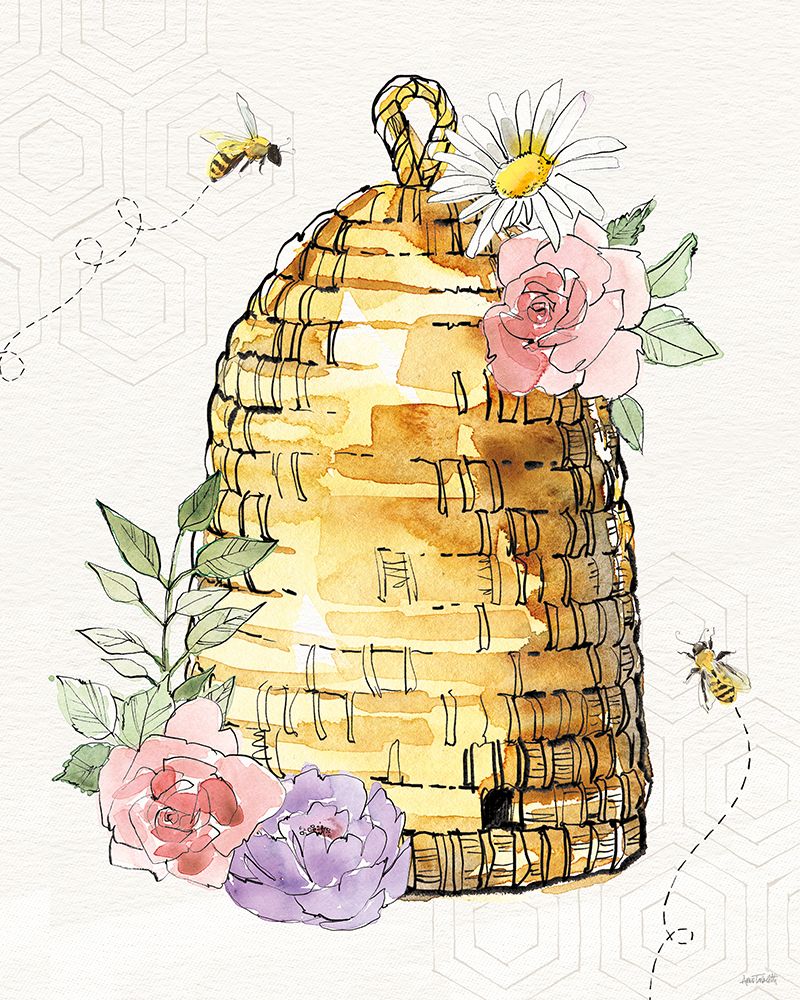 Honeybee Blossoms VI art print by Anne Tavoletti for $57.95 CAD