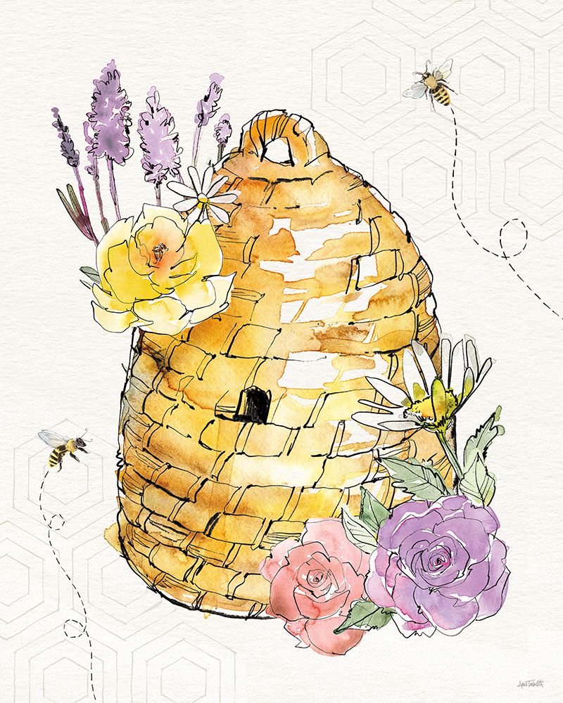 Honeybee Blossoms VII art print by Anne Tavoletti for $57.95 CAD