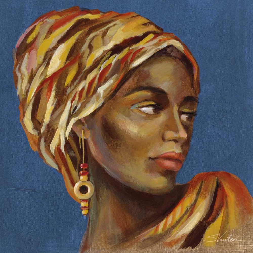 African Beauty I Blue art print by Silvia Vassileva for $57.95 CAD