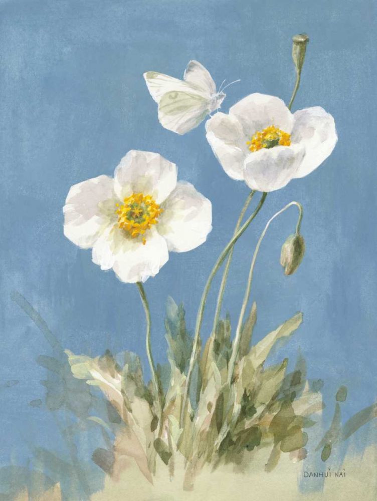 White Poppies I art print by Danhui Nai for $57.95 CAD