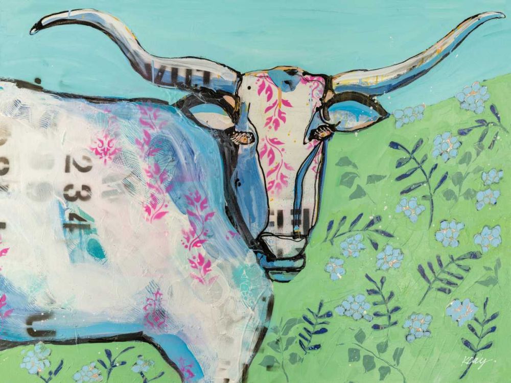 Longhorn in the Field art print by Kellie Day for $57.95 CAD